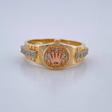 Anillo Corona RX 4.45gr / T7 1/2 / Tres Oros 18K $