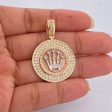 Dije Corona RX 8.35gr / 3.8cm-Tres Oros Rosa 18K $