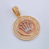 Dije Corona RX 8.35gr / 3.8cm-Tres Oros Rosa 18K $