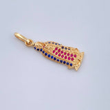 Dije Virgen Guadalupe 1.8gr / 2.7cm / Circones Azules Fucsias Oro Amarillo $