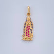 Dije Virgen Guadalupe 1.8gr / 2.7cm / Circones Azules Fucsias Oro Amarillo $