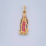 Dije Virgen Guadalupe 1.8gr / 2.7cm / Circones Azules Fucsias Oro Amarillo $