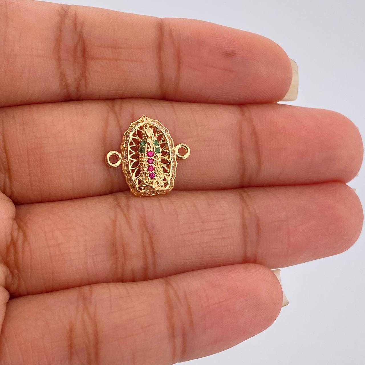 Herraje Virgen De Guadalupe 1.2gr / 1.4cm-Oro Amarillo 18K $