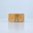 Anillo Cruz Padre Nuestro 9.2gr / T10 1/2 / Dos Oros Amarillo Blanco 18K $