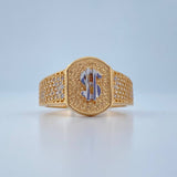 Anillo Signo Peso 5.8gr / T10 1/4 / Dos Oros Amarillo Blanco 18K $