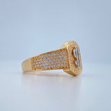 Anillo Signo Peso 5.8gr / T10 1/4 / Dos Oros Amarillo Blanco 18K $