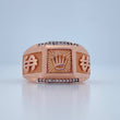 Anillo Sello Corona RX 12.8gr / T11 1/2 / Dos Oros Blanco Rosa 18K $