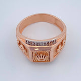 Anillo Sello Corona RX 12.8gr / T11 1/2 / Dos Oros Blanco Rosa 18K $