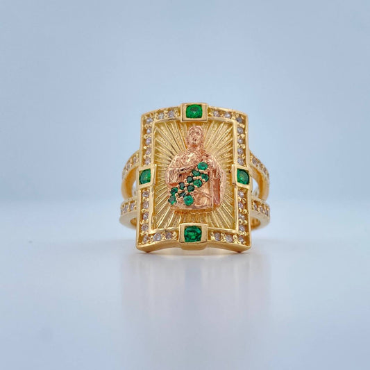 Anillo Judas Tadeo 10.95gr / T7 1/4 / Dos Oros Amarillo Rosa 18K $