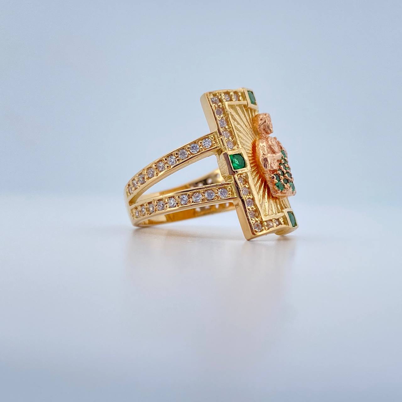 Anillo Judas Tadeo 10.95gr / T7 1/4 / Dos Oros Amarillo Rosa 18K $