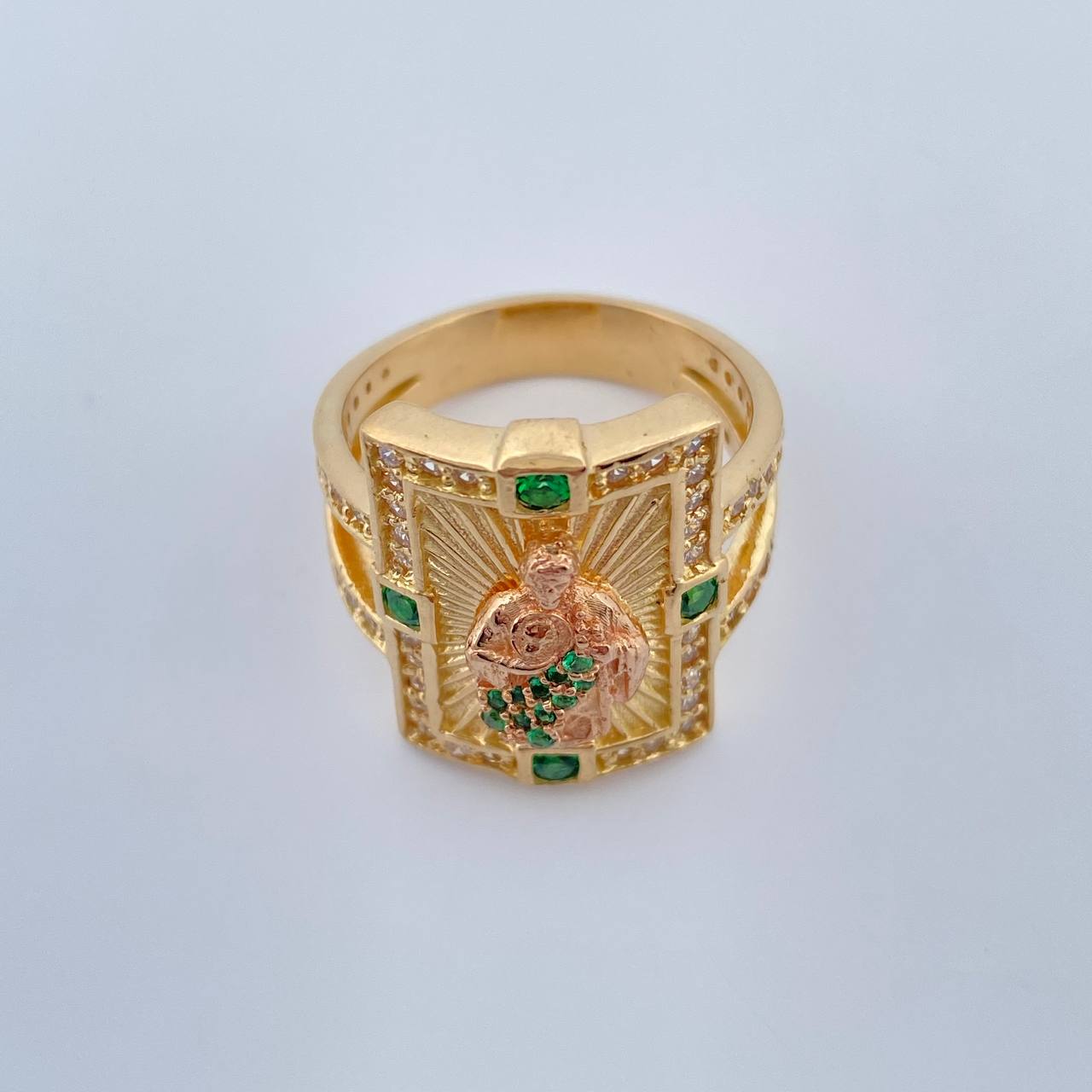 Anillo Judas Tadeo 10.95gr / T7 1/4 / Dos Oros Amarillo Rosa 18K $