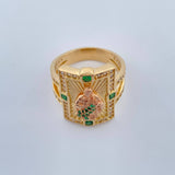 Anillo Judas Tadeo 10.95gr / T7 1/4 / Dos Oros Amarillo Rosa 18K $