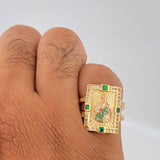 Anillo Judas Tadeo 10.95gr / T7 1/4 / Dos Oros Amarillo Rosa 18K $