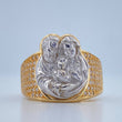 Anillo Sagrada Familia 9.45gr / T9 1/4 / Dos Oros Amarillo Blanco 18K $