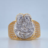 Anillo Sagrada Familia 9.45gr / T9 1/4 / Dos Oros Amarillo Blanco 18K $