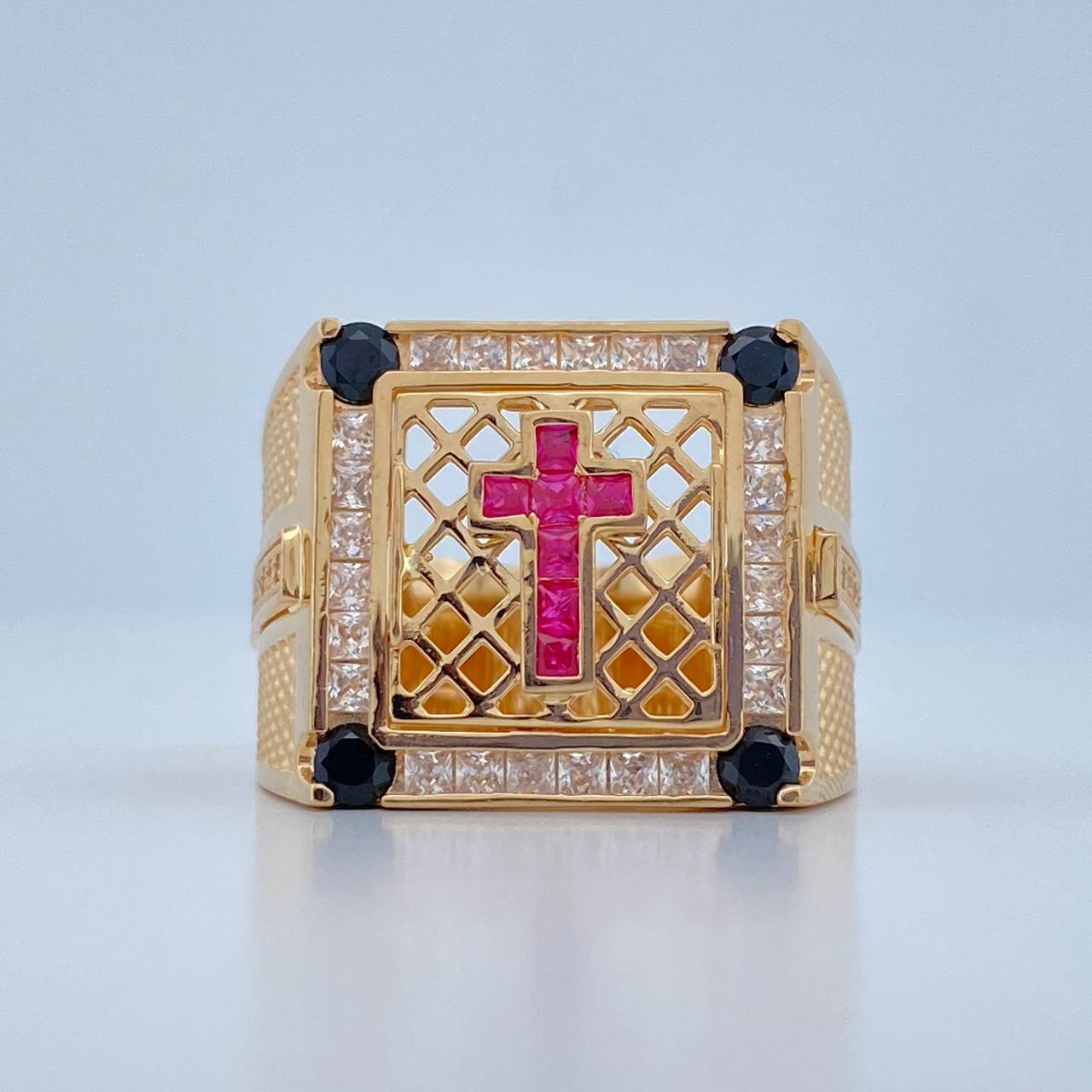 Anillo Cruz 13gr / T10 3/4 / Oro Amarillo 18K $