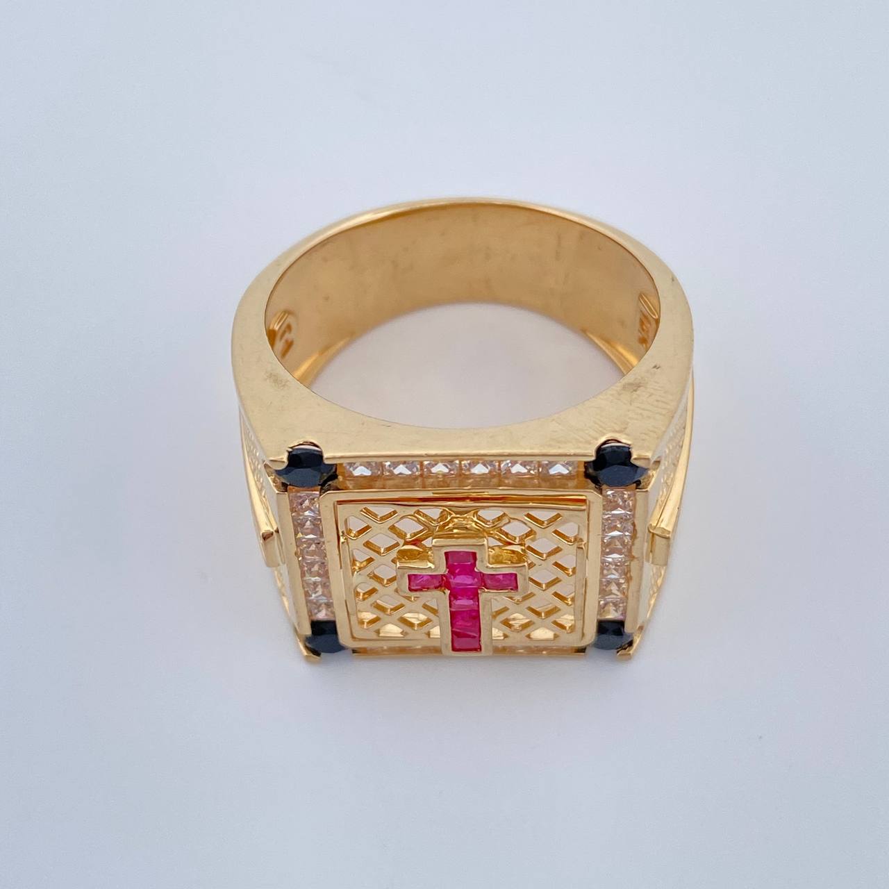 Anillo Cruz 13gr / T10 3/4 / Oro Amarillo 18K $