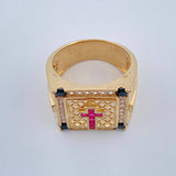 Anillo Cruz 13gr / T10 3/4 / Oro Amarillo 18K $