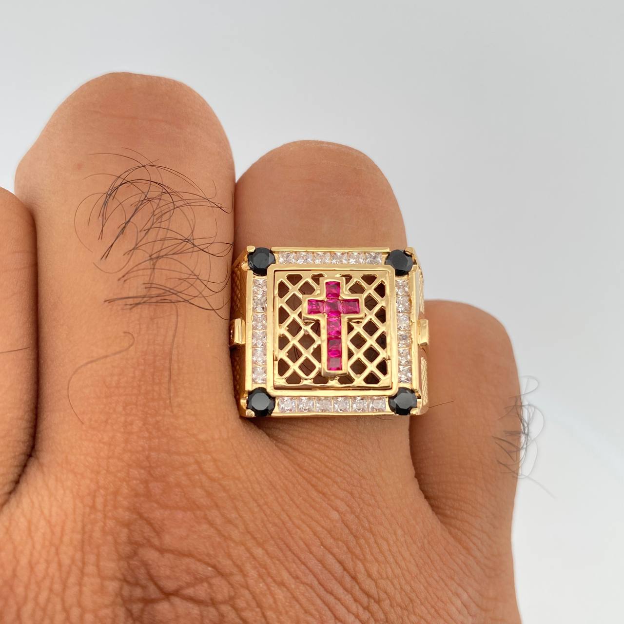 Anillo Cruz 13gr / T10 3/4 / Oro Amarillo 18K $