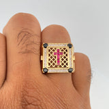 Anillo Cruz 13gr / T10 3/4 / Oro Amarillo 18K $