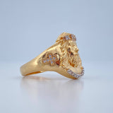 Anillo Jesus Rostro 7.8gr / T9 3/4 / Dos Oros Amarillo Blanco 18K $