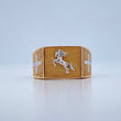 Anillo Caballo 8.95gr / T10 / Dos Oros Amarillo Blanco 18K $