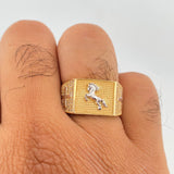 Anillo Caballo 8.95gr / T10 / Dos Oros Amarillo Blanco 18K $