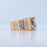 Anillo Ancla 6.5gr / T10 / Dos Oros Amarillo Blanco 18K $