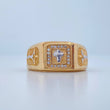Anillo Cruz 9.4gr / T10 / Dos Oros Amarillo Blanco 18K $