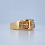 Anillo Cruz 9.4gr / T10 / Dos Oros Amarillo Blanco 18K $