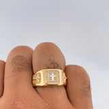 Anillo Cruz 9.4gr / T10 / Dos Oros Amarillo Blanco 18K $