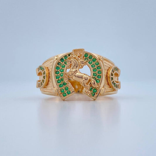 Anillo Herradura Caballo 8.6gr / T11 / Oro Amarillo 18K $