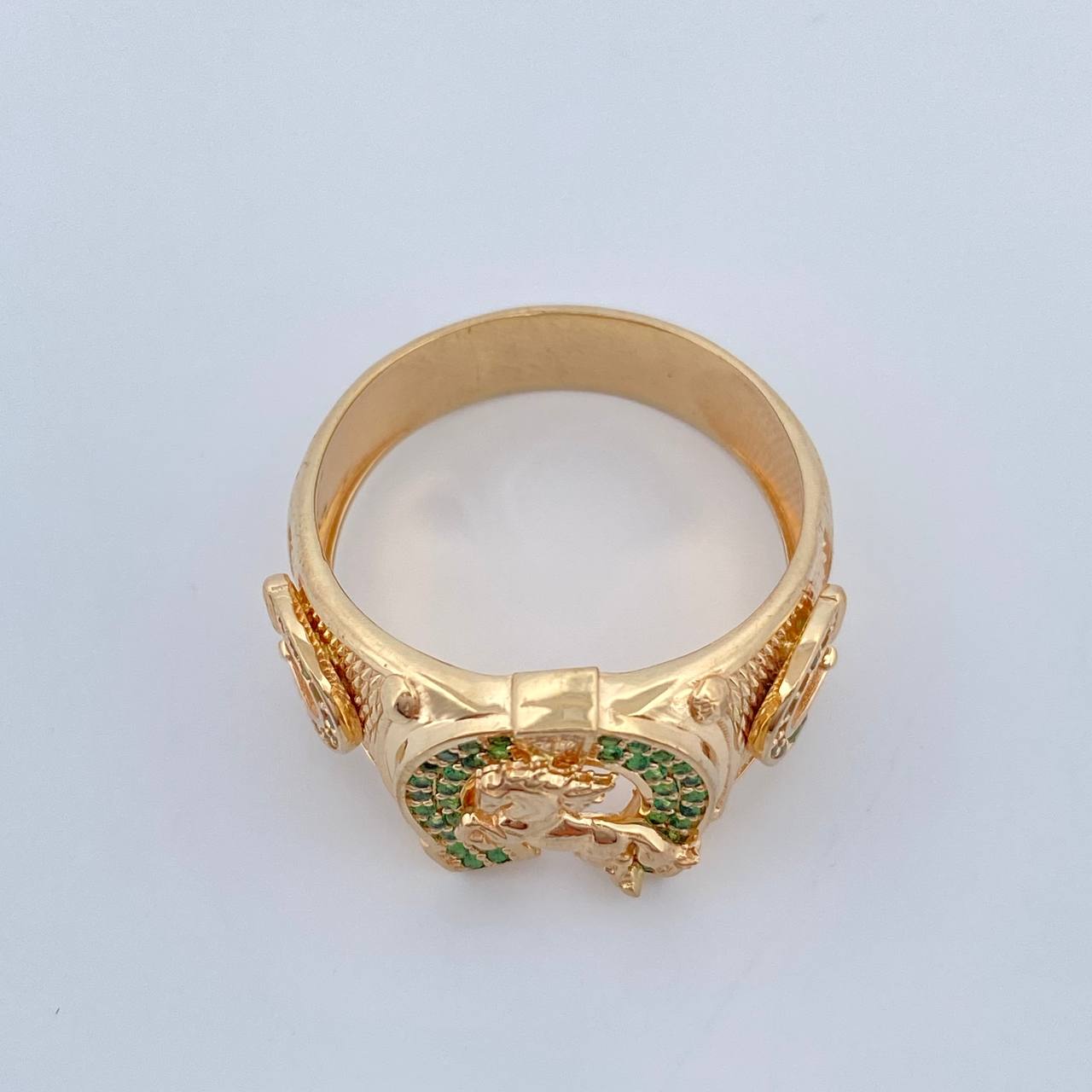 Anillo Herradura Caballo 8.6gr / T11 / Oro Amarillo 18K $