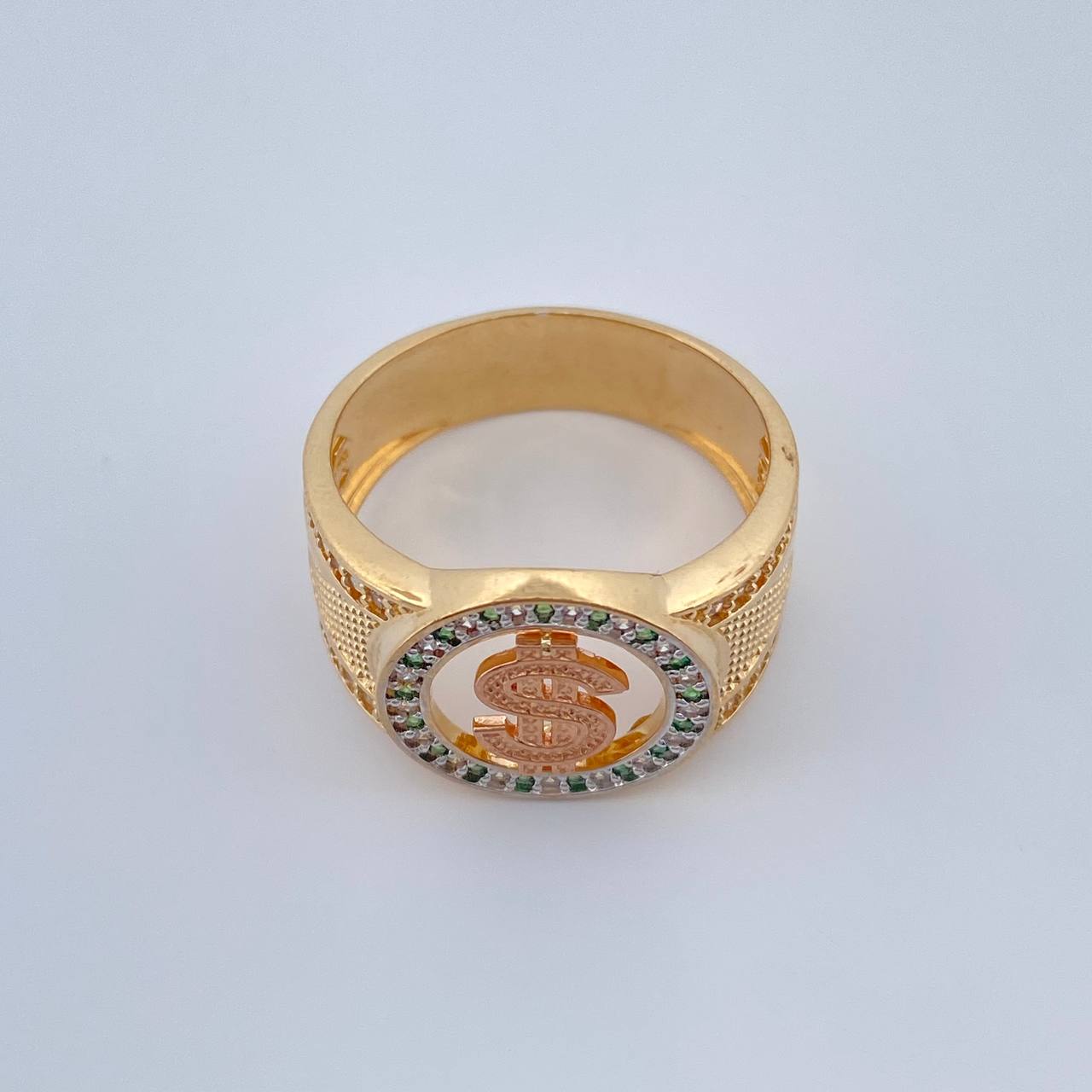 Anillo Signo Peso 9.1gr / T10 1/2 / Tres Oros 18K $