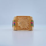 Anillo Sello Indio 10.75gr / T9 1/4 / Oro Amarillo 18K $