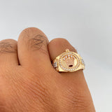 Anillo Corona RX 6.55gr / T8 1/2 / Tres Oros 18K $