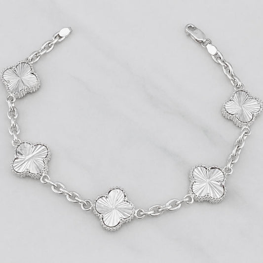 Pulso Aro Seguido Trebol 17.1g / 21cm / 3mm Plata 925