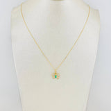 Set Cadena Veneciana + Dije Mariposa Esmeralda 0.08pts / 1.35g / 40cm Oro Amarillo 18K