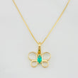 Set Cadena Veneciana + Dije Mariposa Esmeralda 0.08pts / 1.35g / 40cm Oro Amarillo 18K