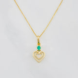 Set Cadena Veneciana + Dije Mariposa Esmeralda 0.06pts / 1.35g / 40.05cm Oro Amarillo 18K