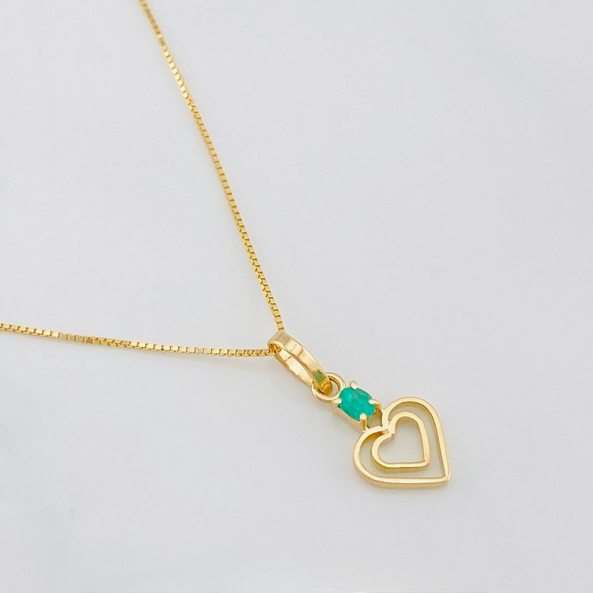 Set Cadena Veneciana + Dije Mariposa Esmeralda 0.06pts / 1.35g / 40.05cm Oro Amarillo 18K