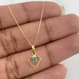 Set Cadena Veneciana + Dije Diamante Esmeralda 0.06pts / 1.3g / 40cm Oro Amarillo 18K