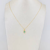 Set Cadena Veneciana + Dije Diamante Esmeralda 0.06pts / 1.3g / 40cm Oro Amarillo 18K