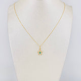 Set Cadena Veneciana + Dije Flor Esmeralda 0.05pts / 1.6g / 40cm Oro Amarillo 18K
