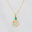 Set Cadena Veneciana + Dije Circulo Corazones Esmeralda 0.15pts / 1.7g / 40cm Oro Amarillo 18K