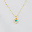 Set Cadena Veneciana + Dije Diamante Esmeralda 0.06pts / 1.3g / 40cm Oro Amarillo 18K