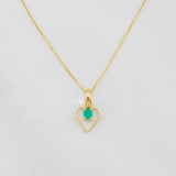 Set Cadena Veneciana + Dije Diamante Esmeralda 0.06pts / 1.3g / 40cm Oro Amarillo 18K