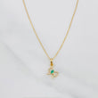 Set Cadena Veneciana + Dije Moño Esmeralda 0.04pts / 1.35g / 40.05cm Oro Amarillo 18K