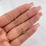 Set Cadena Veneciana + Dije Moño Esmeralda 0.02pts / 1.45g / 40.05cm Oro Amarillo 18K