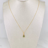Set Cadena Veneciana + Dije Doble Lagrima Esmeralda 0.05pts / 1.5g / 40.05cm Oro Amarillo 18K
